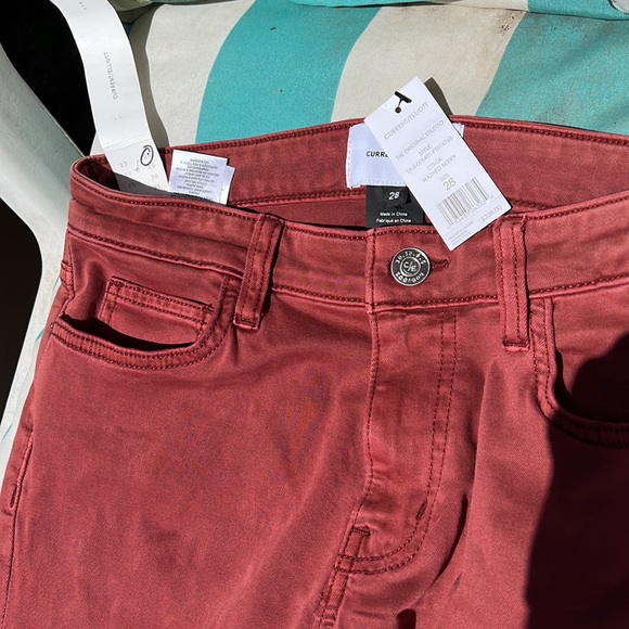 NWT Current Elliott The Original Stiletto Washed Berry Size 28 - Picture 6 of 10